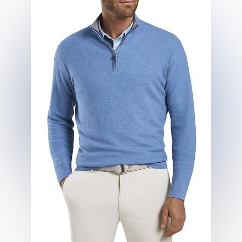 Peter Millar Victory Crown Crest Cashmere Blend Quarter Zip